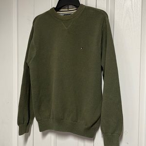Tommy Hilfiger Olive Green Cotton Crewneck Sweater Size M